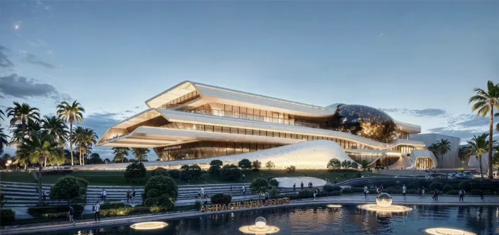Terraced waterfront building